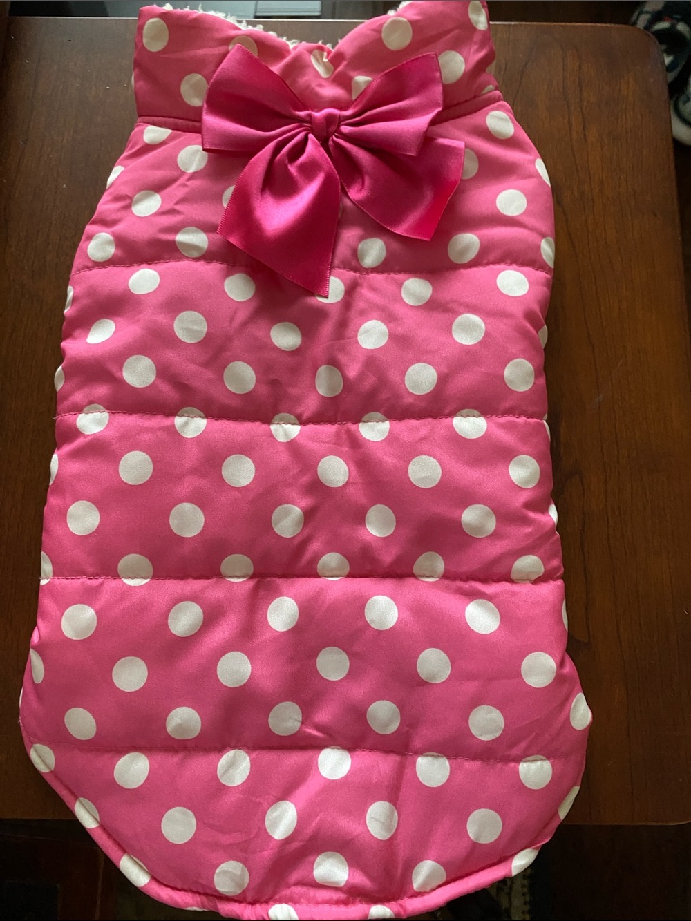 Pink Polka Dot animal puffer coat